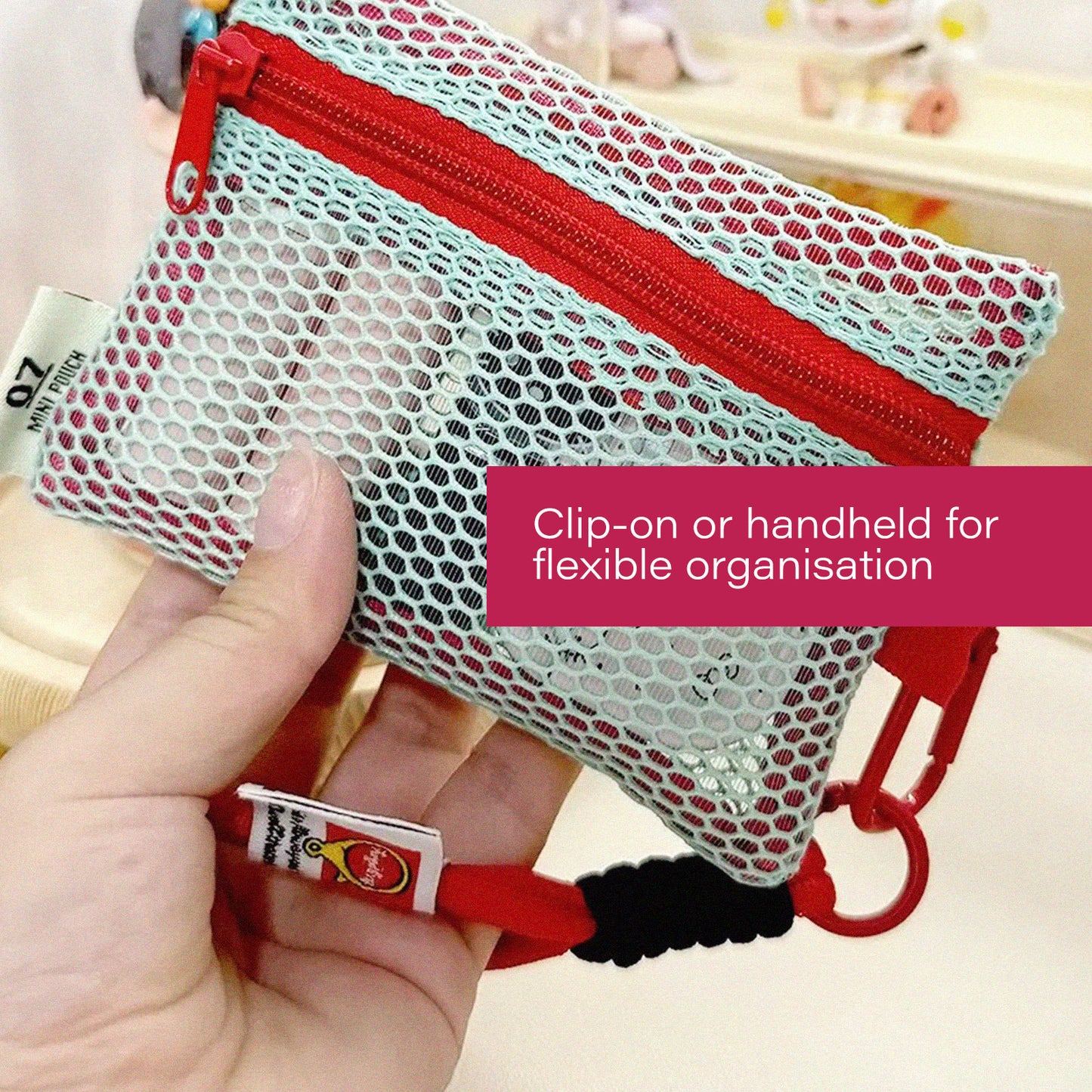 Game Ready | Mesh Carry Pouch | Lightweight Breathable Organizer with Clip