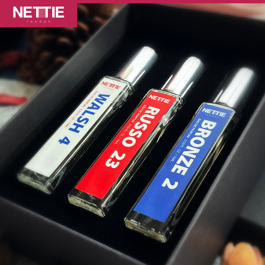 MATCH DAY MINIS——Three match-day moods in one box, inspired by women’s football icons. Mix, match and spray how you feel – from warm-up to final whistle.