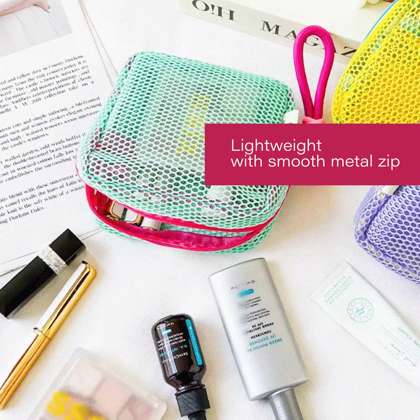 Game Ready | Mesh Carry Pouch | Lightweight Breathable Organizer with Clip