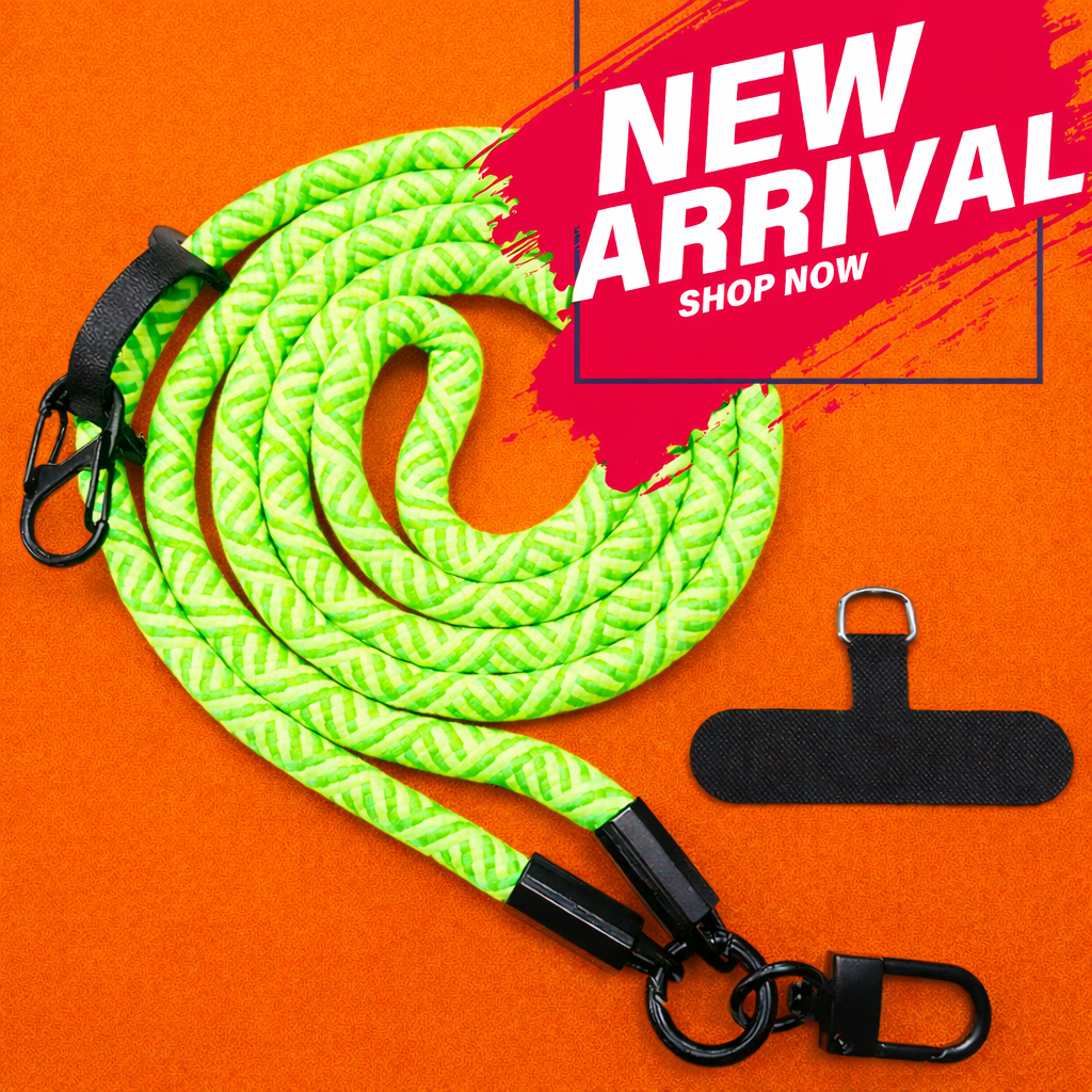 Game Ready Long Phone Strap (8mm) | Crossbody Rope Lanyard with 360° Rotating Buckle